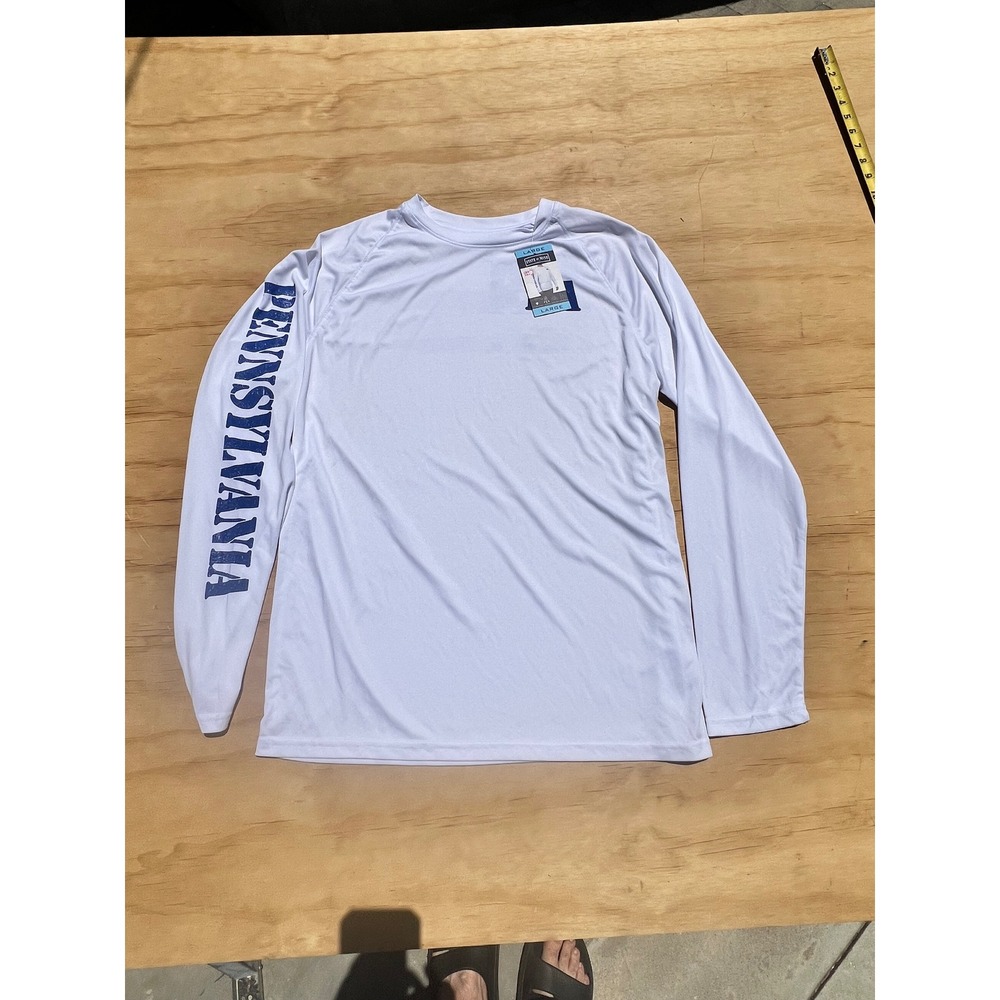 State of Mine Pennsylvania Mens Large White Long Sleeve UPF 50 Performance Shirt